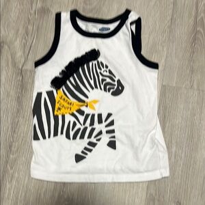 4/$30 Kids Zebra Print Tank Top - White and Black
